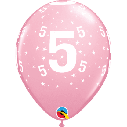 Pink stjerner 5 år - 6 stk