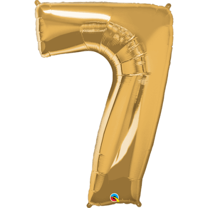 Folie ballontal syv - Guld - Giv en ballon