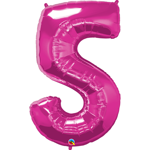 Folie ballontal fem - Pink - Giv en ballon