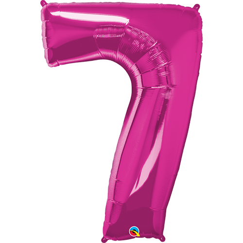 Folie ballontal syv - Pink - Giv en ballon