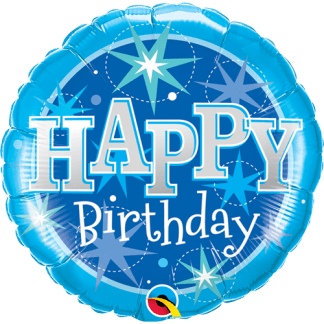 Happy birthday blå folie - Giv en ballon