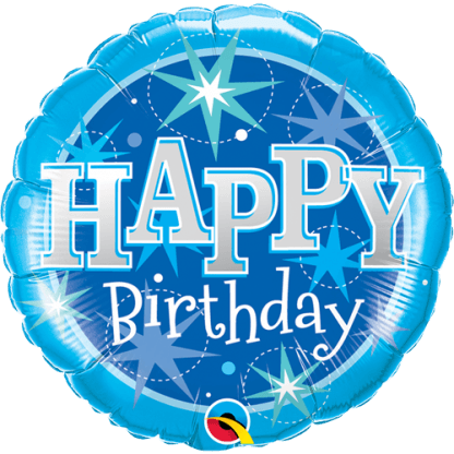 Happy birthday blå folie