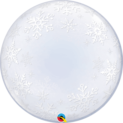 Deco bubble 24" - Frosty snowflakes