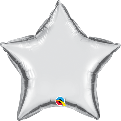 Sølv folie stjerne - Giv en ballon