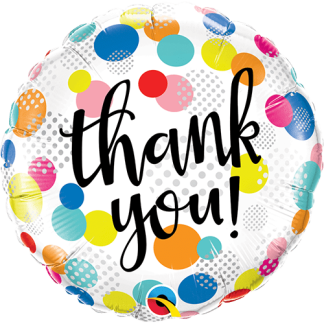 Thank you med prikker - Giv en ballon