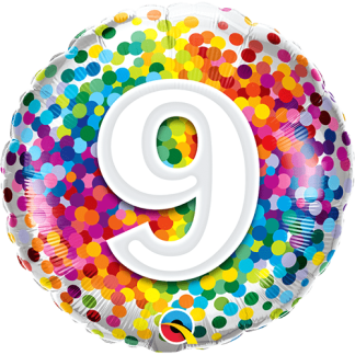 9 år konfetti - Giv en ballon