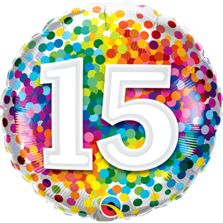 15 år konfetti - Giv en ballon