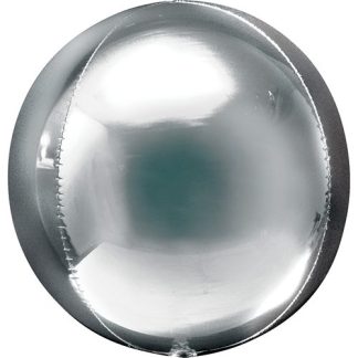 Sølv orbz ballon 38x40cm - Giv en ballon