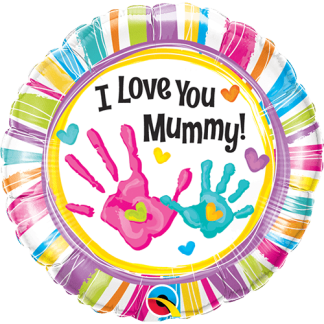 I Love You Mummy Handprints - Giv en ballon