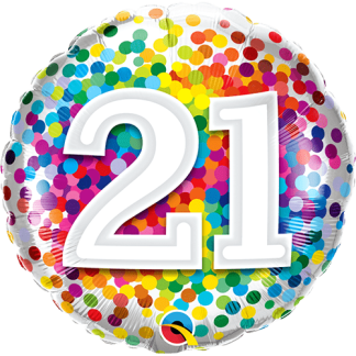 21 år konfetti - Giv en ballon