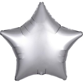 Stjerne folie ballon - sølv - Giv en ballon