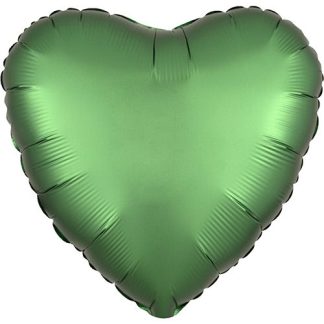 Hjerte folie ballon - smaragd grøn
