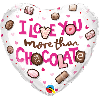 I love you more than chocolate - Giv en ballon