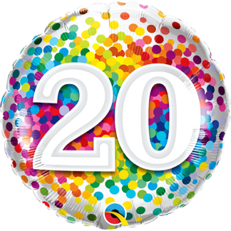 20 år konfetti - Giv en ballon