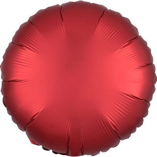Rund folie ballon - satin rød - Giv en ballon
