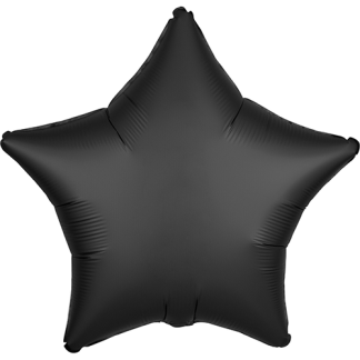 Folie stjerne – satin sort - Giv en ballon