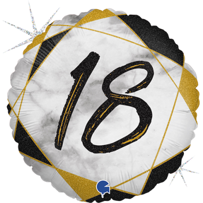 18 år marmor sort - Giv en ballon
