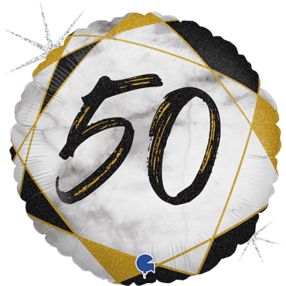 50 år marmor sort - Giv en ballon