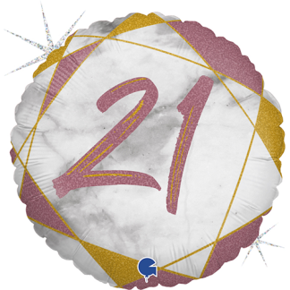 21 år marmor rosegold - Giv en ballon