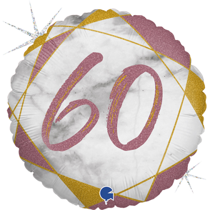 60 år marmor rosegold - Giv en ballon