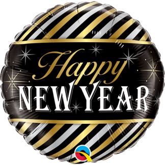 Happy new year diagonal stripes - Giv en ballon