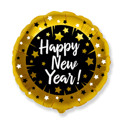 Happy new year med stjerner - Giv en ballon
