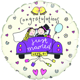 Congratulations just married - Giv en ballon
