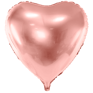 Stor folie hjerte - rose gold - Giv en ballon