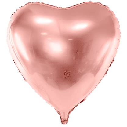 Stor folie hjerte - rose gold - Giv en ballon