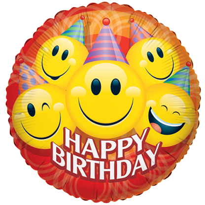 Happy birthday party smilies - Giv en ballon