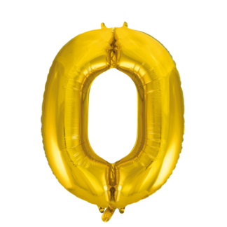 Folie tal 0 - Guld - Giv en ballon