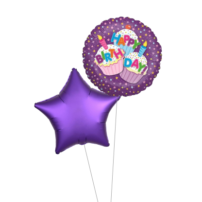 Happy birthday cupcakes buket - Giv en ballon