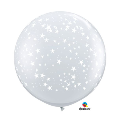 Diamond clear stars around 3′ ballon – 2 stk