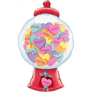Candy hearts gumball machine - Giv en ballon