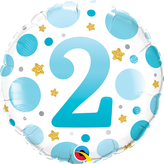 Blå prikker 2 år - Giv en ballon