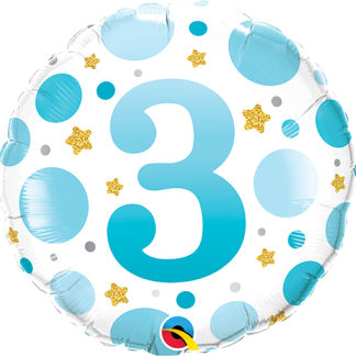 Blå prikker 3 år - Giv en ballon