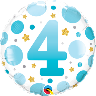Blå prikker 4 år - Giv en ballon