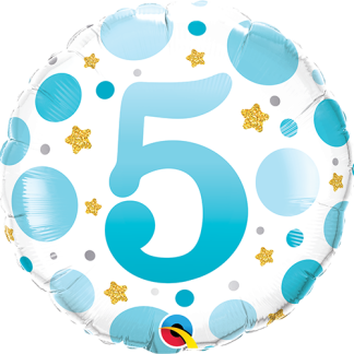 Blå prikker 5 år - Giv en ballon