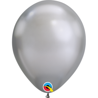 Chrome silver - Rund 7" ballon - 100 stk