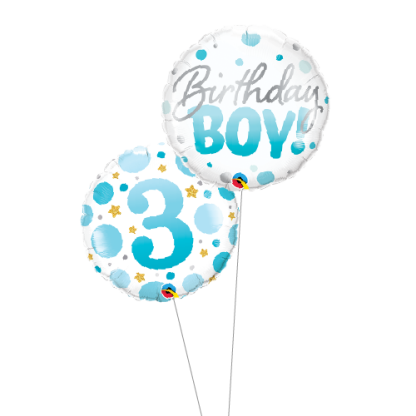 Birthday boy 3 år buket - Giv en ballon