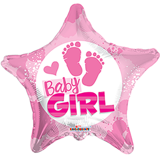Baby girl footprints - Giv en ballon