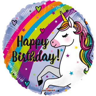 Birthday unicorn & rainbow - Giv en ballon