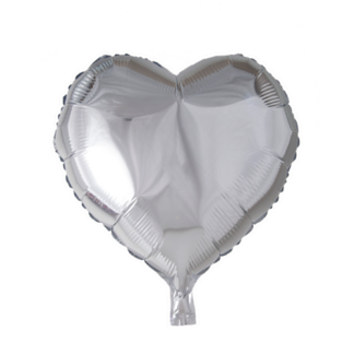 Folieballon hjerte sølv - Giv en ballon