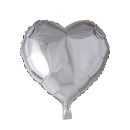 Folieballon hjerte sølv