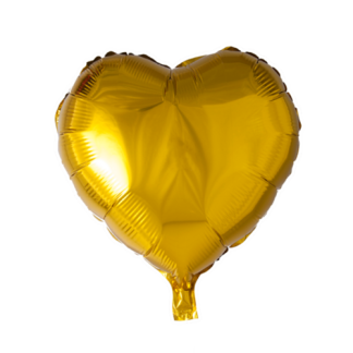 Folieballon hjerte guld - Giv en ballon
