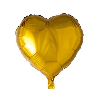 Folieballon hjerte guld - Giv en ballon