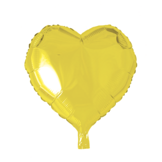 Folieballon hjerte gul - Giv en ballon