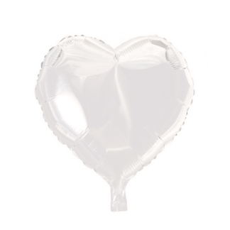 Folieballon hjerte hvid - Giv en ballon