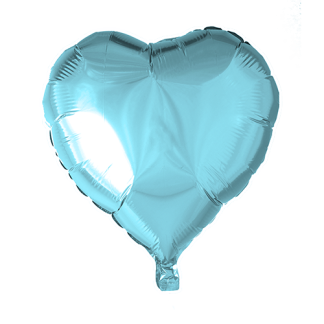 Folieballon hjerte lyseblå - Giv en ballon