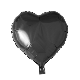 Folieballon hjerte sort - Giv en ballon
